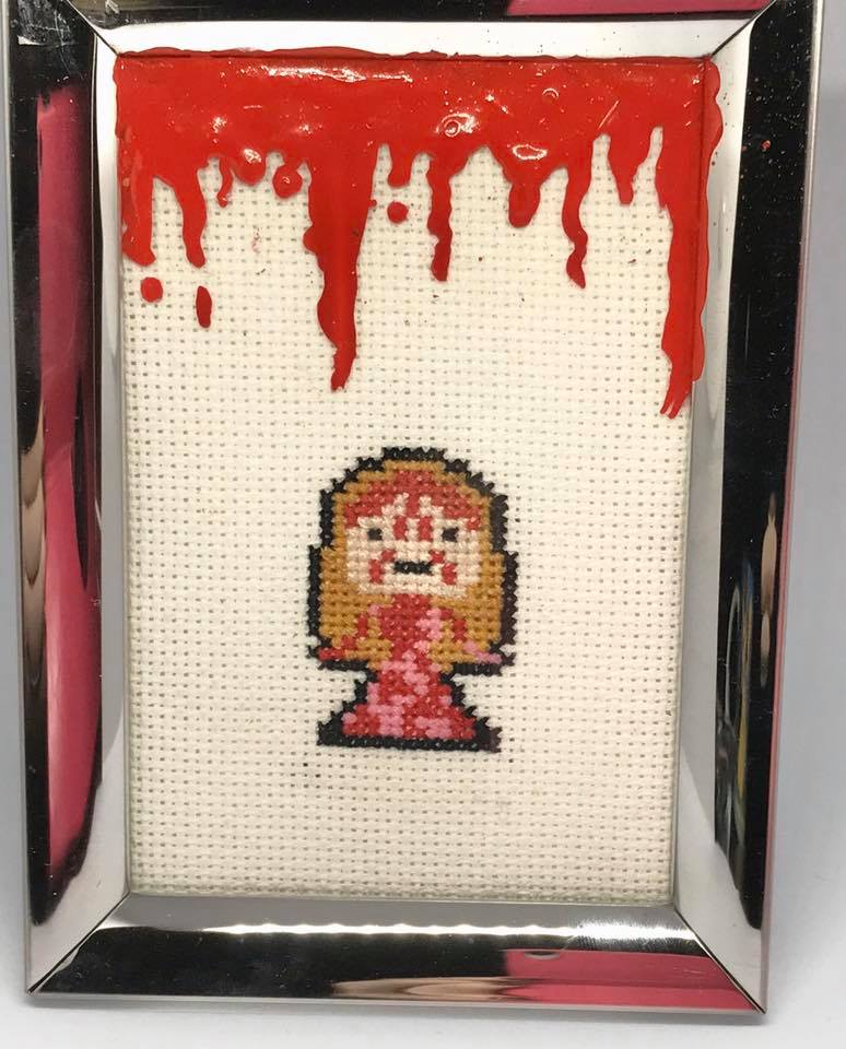 Carrie Cross-stitch with  "blood" image 0